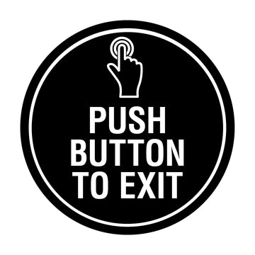 Signs ByLITA Circle Push Button To Exit Wall or Door Sign
